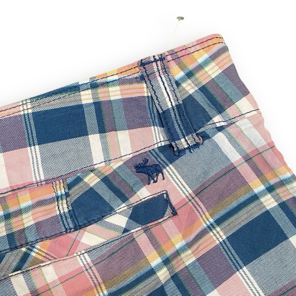 y2k Abercrombie & Fitch Pink Plaid Multicolor Low Rise Mini Booty Shorts Size 2 - Picture 4 of 5
